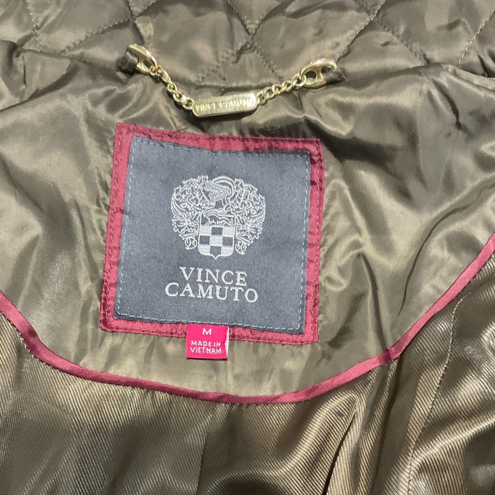 Vince Camuto Quilted Faux Leather Trim Jacket | Medium - Picture 4 of 5